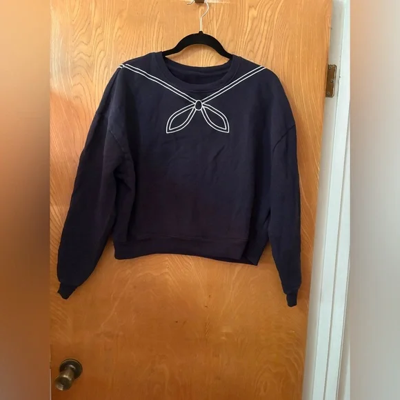KULE Navy Sweatshirt with White Accents - Picture 2 of 8